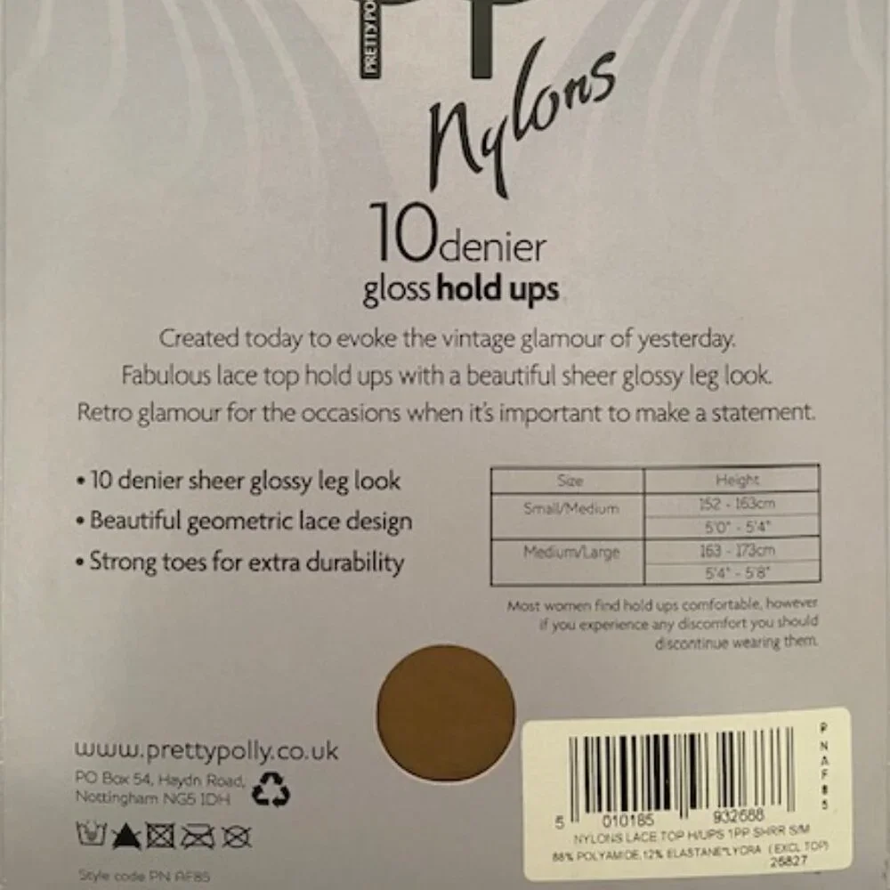 Pretty Polly Stockings 10 Denier Gloss Hold Ups in Sherry Small / Medium